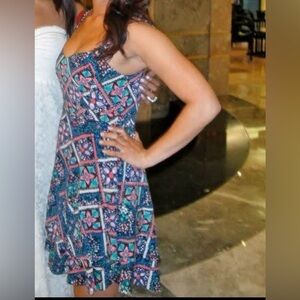 Free People Sweetheart Dress with Blue and Pink Design